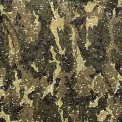 1 Yard Green Camo Printed Sequin Mesh Fabric Multipurpose