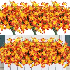 12 Pcs Artificial Fall Flowers for Outdoors