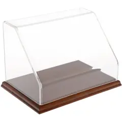 Plymor Clear Acrylic Slanted Front Display Case, 9" W x 6" D x 6" H Hardwood