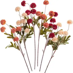 Fall Faux Silk Pompon Mum Artificial Flower