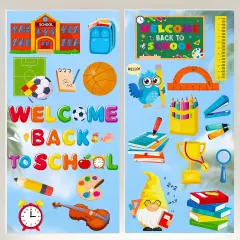 9 Sheets Welcome Back to School Window Clings