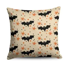 Halloween 18 Inch Throw Pillow Flying Bats