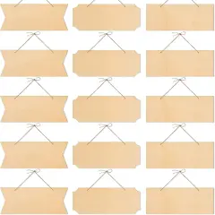 15 Pieces Unfinished Hanging Wood Sign