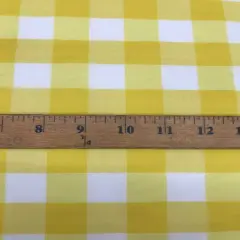 1 Yard Bright Yellow 1" Gingham Checkered Poly Cotton Fabric 58/59 Inch Wide Lightweight Multi-Purpose Fabric