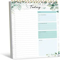 Daily Planner Notebook with 52 Tear-off Sheets - Green Plants