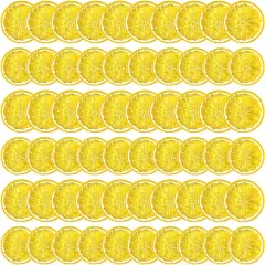 60 Pcs Fake Lemons Decor Mini Simulation Fruit Lemon Slices