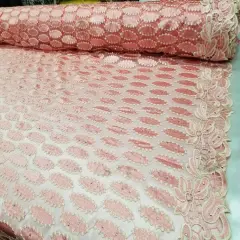 1 Yard Multicolor Floral Bridal Mesh Lace Fabric for Wedding Dresses 50/54 Inch Width