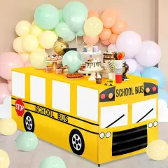 6 Ft School Bus Tablecloths Birthday Party Decorations