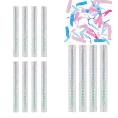 12 Pack Gender Reveal Confetti Wands, Flutter Sticks with Pink and Blue Confetti Strips