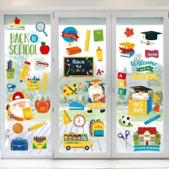 8 Sheets Back to School Window Clings