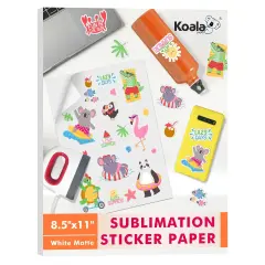 Koala Waterproof Matte White Sublimation Sticker Paper 8.5x11