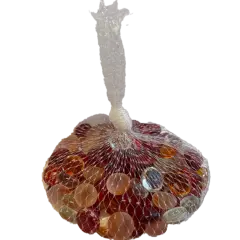 Cranberry/Frosted Glass Nuggets - 12oz Bag - Flat Glass Gems/Beads - Decorative Glass Stones - Great for Mosaics and Other Glass Projects