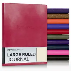 Gallery Leather Journal - Crafted in Maine, USA - Elegant Leather Writing Notebook with 192 Lined Pages - A Timeless Space for Your Thoughts - 9.75x7.5 ", Large Lined Acadia Wild Rose