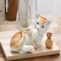 Ceramic Rolling Cat Figurine, Home D&eacute;cor, Gift for Her, Gift for Mom, Gift for Daughter, Cat Lovers Gift, Pet Loss Gift