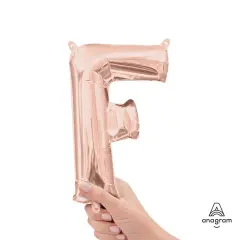 Anagram&reg; 16 Inch Letter F Rose Gold Air Fill Only