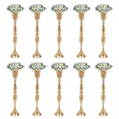 10 Gold Wedding Centerpieces Flower Vase Candle Holder Table Retro Home Decor