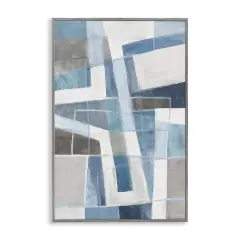 Stupell Industries Subtle Blue & Tan Geometrics Framed Giclee By Hannah Dawson