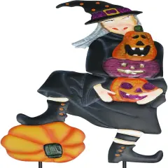 Halloween Decorations Outdoor, Metal Decorative Garden Stakes (Witch)
