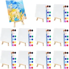 10 Set Mini Acrylic Paint Set, Mini Canvas Painting Kit