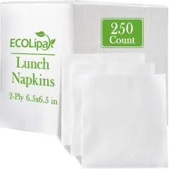 Napkins Bulk, 250 Count Everyday Paper Napkins, 6.5&times;6.5 Inch Folded, 2-Ply Soft And Absorbent for Dinner, Gathering, Bar, Restaurants(13&times;13 Inch Unfolded)
