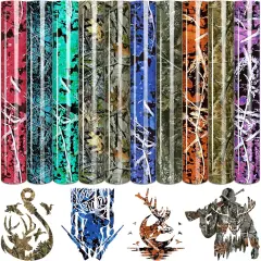 10 Sheets 10 x 12 Inch Camo Pattern Iron on Vinyl