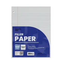 Filler Paper College-Ruled White 100 Sheets &ndash; 48 Packs