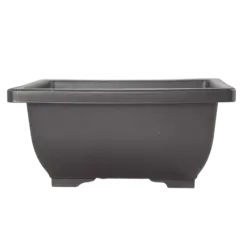 Rectangular Brown Plastic Bonsai Training Pot + Tray Set - 8.5"x 6.5"x 2.75"