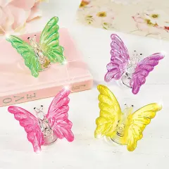 Collections Etc Colorful Glass Butterfly Decorations - Set of 4