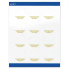 Avery Printable Round Labels with Sure Feed Technology, Pre-Printed Gold Lace Trim Pattern, Glossy White, 2" Diameter, Laser & Inkjet Compatible, 120 Total, Great for Branding, Marketing, and Events