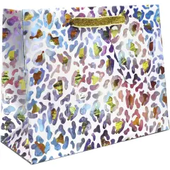 Pack/6: Fancy Leopard Print Gift Bag - 7-1/2 x 3 x 6"