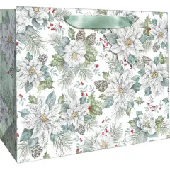 Pack/6: Snowdrift Floral Gift Bag - 12-1/2 x 5 x 10"