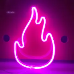 Summer Flame Neon Sign, USB or 3-AA Battery Powered Neon Light, LED Table Decoration, Bedroom Wall Decoration, Birthday Gift, Wedding Supplies Business Gift