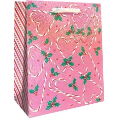Pack/6: Candy Cane Love Gift Bag - 8 x 4 x 10"