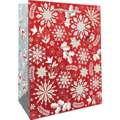 Pack/6: Merriment Red Gift Bag - 10 x 5 x 12-1/2"