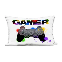 Stupell Industries Gamer with Paint Smear Outdoor Printed Pillow design by Marcus Prime, 14 x 7 x 20