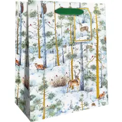 Pack/6: Snowy Woodland Gift Bag - 8 x 4 x 10"