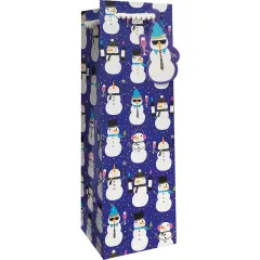 Pack/6: Snowman Party Wine Bag - 4-1/2 x 4-1/2 x 14"