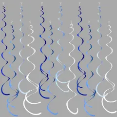 36 Pcs Blue Hanging Swirl Decorations for Party Decorations