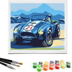 Paint by Numbers for Kids Ages 4-8-12 with 7X9.5 inch Pre-Printed Cardboard,12 Acrylic Paint Pots and 3 Painting Brushes, Room Decor for Children,(Sports Car) &hellip;