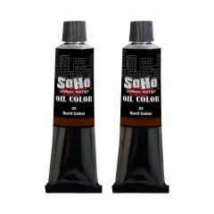SoHo Urban Artist Oil Paint - 2 Pack, Burnt Umber 2 Pack - 170 ml Tube - Best Valued Oil Colors for Painting with Excellent Pigment Load