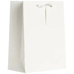 Pack/6: Matte White Gift Bag - 8 x 4 x 10"