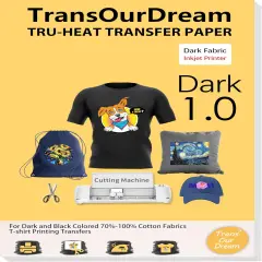 Dark Fabric (20 Sheets, 8.5x11") T Shirt Transfers Paper for Inkjet Printer