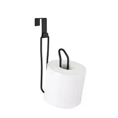 Over The Tank Toilet Tissue Paper Roll Holder Dispenser Black