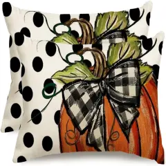 Polka Dot Pumpkin Decorative Pillows Thanksgiving Outdoor Autumn Throw Pillows Decoration