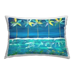 Stupell Industries Green & Blue Palms Outdoor Pillow, 14 x 7 x 20