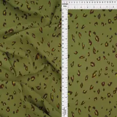 1 Yard Twill Animal/Leopard Print Fabric, 58/59" Wide Polyester Spandex Blend OLIVE