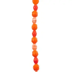 John Bead 7" Assorted Shape Czech Glass Bead Strand Orange & Clementine