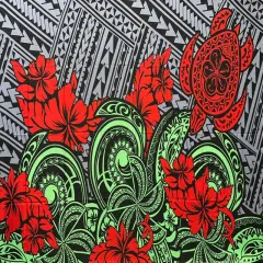 Multicolor Polynesian Tattoo Polyester Sarong 72" L x 45" W Gray