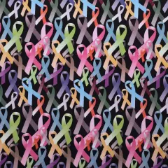 Mook Fabrics Cancer Awareness Cotton Fabric [45 in. Wide] - By The Yard All Cancers