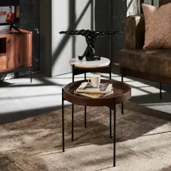 Modern Coffee Table with Wood Top and Metal Frame &ndash; Stylish Living Room Accent